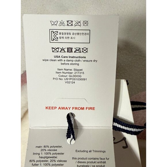 Joules Pink Golden Retriever Dog Embroidered Fur Lined Slipper Slippet pup S 5 6 - Picture 9 of 14